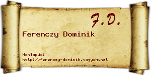 Ferenczy Dominik névjegykártya